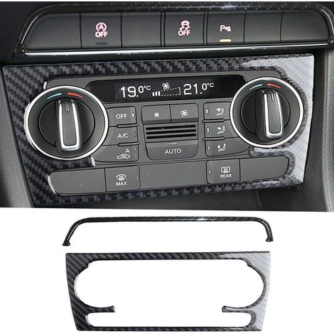(Cadre de climatisation) Convient pour Audi Q3 2012-2018. Cache décoratif en fibre de carbone pour panneau CD de console centrale. Autocollant pour cadre de commande de climatisation. Accessoires auto (1/5)