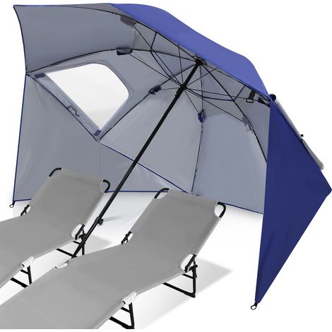 Parasol abri solaire UV50+ Parasol d’Extérieur, Parasol de Terrasse, Parapluie hawaïen inclinable 210m avec housse de protection (1/6)