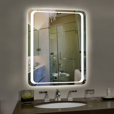 LED Illuminated Anti-fog Wall Mounted Mirror with CE Driver for Bathroom, 800x600MM (1/5)