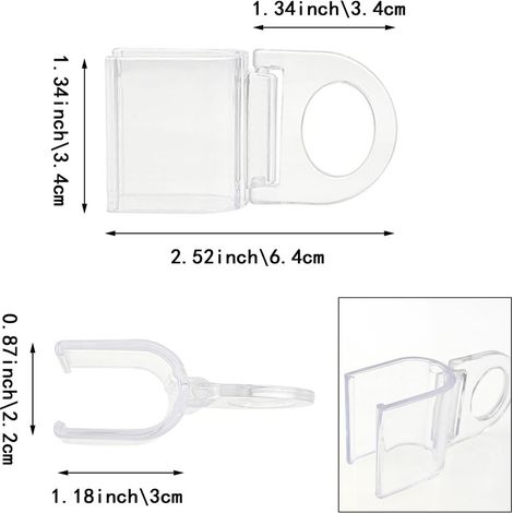 Clips transparents pour stores enrouleurs avec 4 poignées en forme de U et anneaux de suspension  dispositif de réglage de la hauteur des rideaux sans fil  pièces de rechange pour stores d'intérieur.