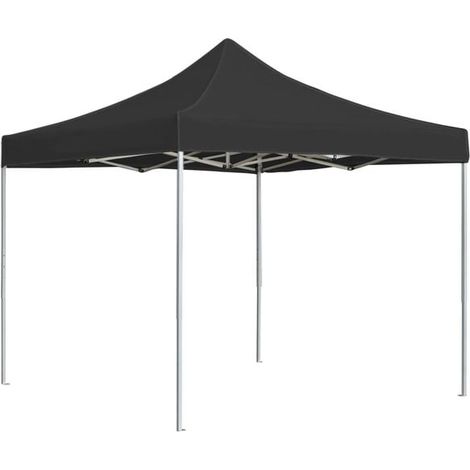 Tente de réception pliante en aluminium, 2 x 2 mètres, gris anthracite. (1/2)