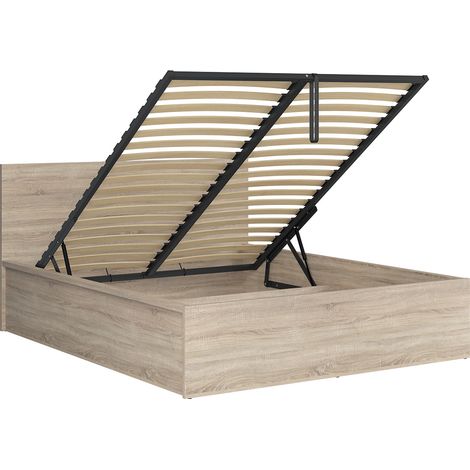 Letto con contenitore con base Edwin marrone 160x200 (1/4)