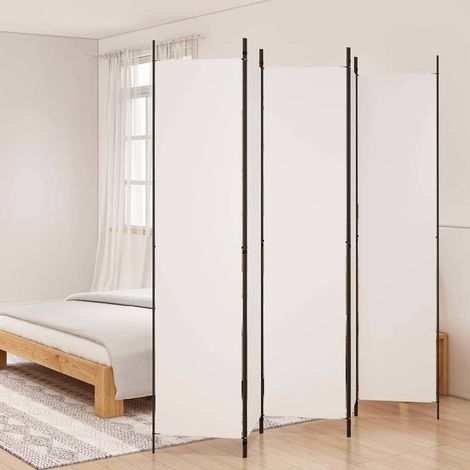 Cloison de séparation 5 panneaux-Paravent-Séparateur de pièce Blanc 250x220 cm Tissu (1/5)