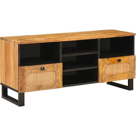 Mobile TV Marrone 100 x 33 x 46 cm Legno di mango massello vidaXL