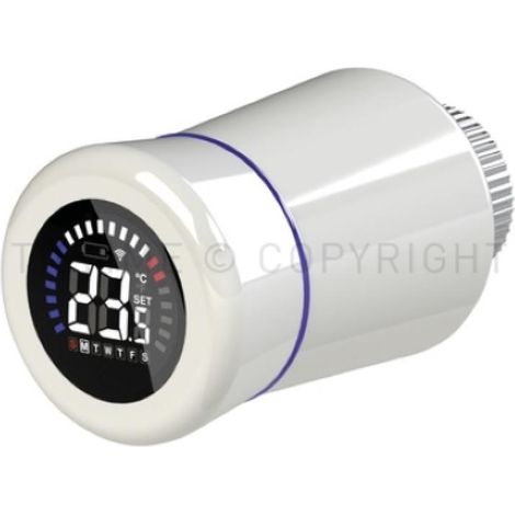 Testa termostatica elettronica wifi radiatori m30x1,5 display tiemme gate 9564w 9550052