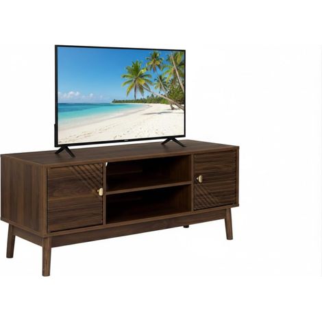 HOME DECO FACTORY, HD0562, Mobile TV Moderno in Legno Marrone, Design Elegante e Raffinato, Spazio di archiviazione ottimizzato, Dimensioni 110x48x40 cm, Colore Marrone (1/5)
