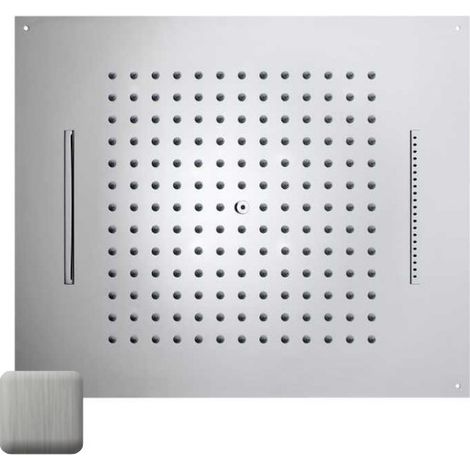 Plafond de douche à 3 jets et avec flexible acier brossé Dream - BOSSINI H389270075 (1/2)