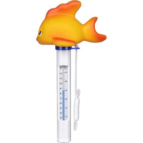 Thermomètre de piscine flottant, thermomètre d'eau incassable, thermomètre de température de l'eau, thermomètre de bain, thermomètre d'eau de bassin pour piscines(poisson rouge) (1/5)