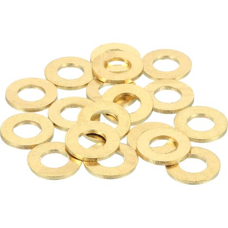 18Pcs Rondelles Métal Plates Laiton, Kit Rondelles Cuivre M8 Avec Rondelles Écrasables, Alésage 8mm, OD 16mm, Épaisseur 1.5mm Pour Boulons Vis Réparation Mécanique, Construction (1/5)