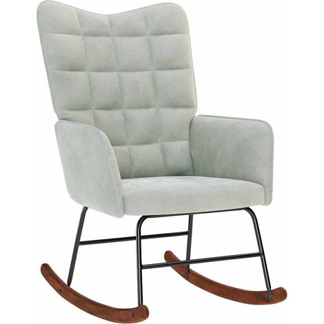 vidaXL Rocking Chair Light Grey Velvet