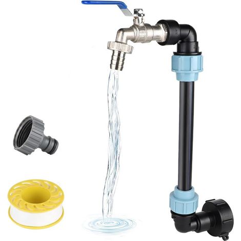 Aiperq – Robinet cuve 1000L laiton – Raccord adaptateur S60x6 filetage grossier 3/4' – Vanne à boisseau sphérique pour réservoirs IBC (1/4)