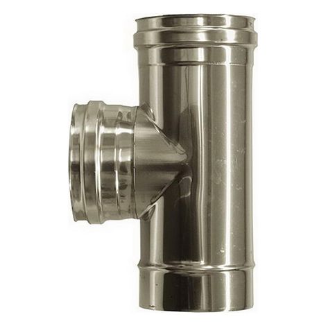 Raccordo T 90 femmina canna fumaria DN 160 tubo acciaio inox 316