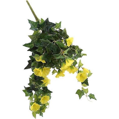 Iris du matin artificielle, décoration florale pour la maison, ornements, composition florale, décoration murale, panier suspendu en rotin fleurijaune (1/5)