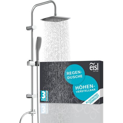 Colonne de Douche Pluie 2en1, Pommeau Anti-Calcaire, Chrome (1/5)