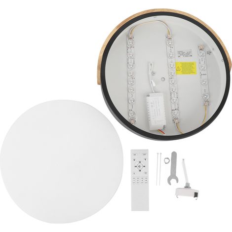 Plafonnier LED encastré, moderne, rond et dimmable, avec télécommande, pour chambre, salon ou couloir. (1/5)
