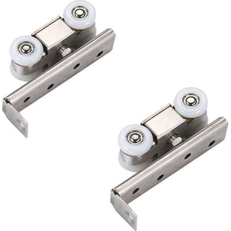 Roulette suspendue en acier inoxydable, roulette à rail silencieux, porte coulissante en alliage de zinc, acier inoxydable épaissi (1/4)