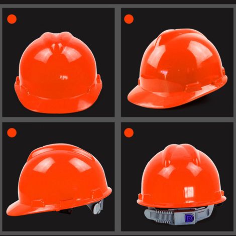 Casque de sécurité rouge, casque en ABS épais, respirant et résistant aux chocs pour les chantiers de construction, casque de sécurité en fibre de verre pour le génie civil. (1/5)