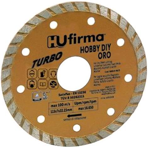 Disco Diamantato Turbo Hu-Firma Hobby-D Oro Dia.Mm.115