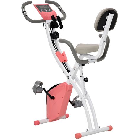 Homcom – Vélo d'appartement pliable – Acier – Résistance réglable – Charge max 120 kg – Écran LCD multifonction – Support tablette inclus