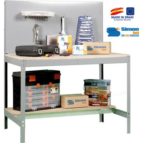 SimonRack - Werkbank-Bausatz 1440x900x600mm - BT-2 900 DUNKELGRAU/HOLZ (1/3)