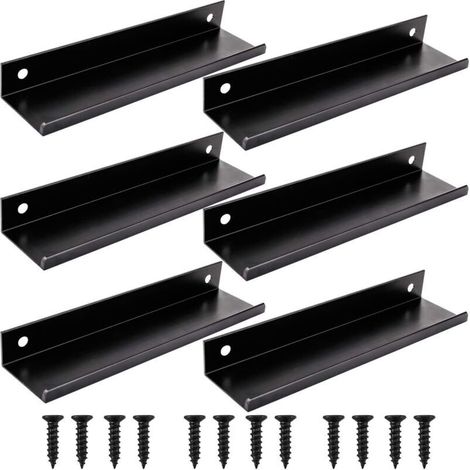 6 tiradores negros para cajones de armarios de cocina (150 mm, negros) - Crezuo (1/4)