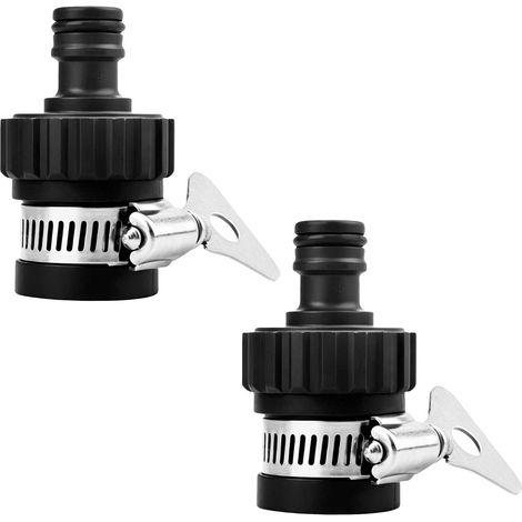 Lot de 2 raccords universels pour robinet, étanchéité et tuyau d'arrosage, adaptateur de robinet, raccord en caoutchouc, raccord de tuyau d'arrosage pour le lavage de voiture de jardin (1/5)