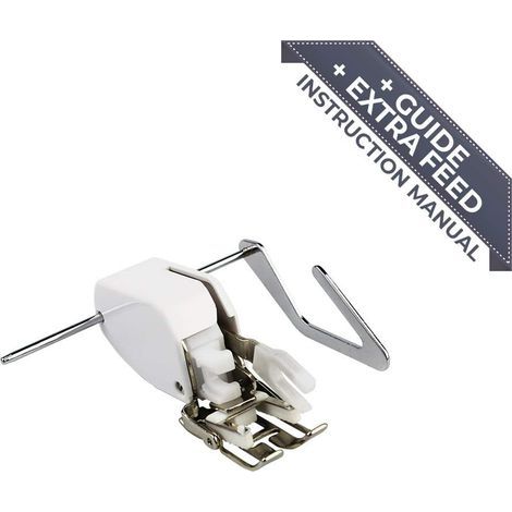 Double Feed Presser Foot, Plastic and Metal, for Thick Fabrics, Domestic Sewing Machines (1/5)