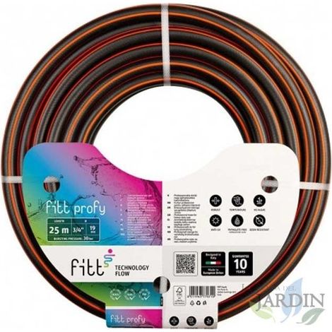 Tubo per irrigazione giardino 15mm 5/8'' 50m. Alta pressione, 3 strati PVC, professionale. Resistente all'ozono e alle alghe