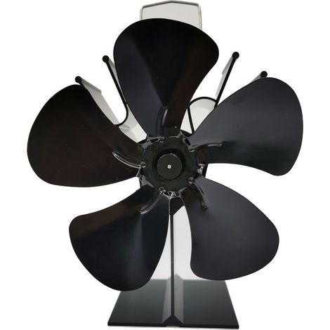 Ventilateur de poêle à bois à 5 pales War, sans électricité, fonctionnement silencieux (1/4)