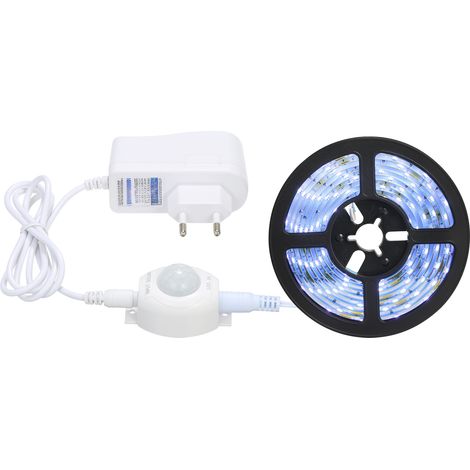 Ruban LED Détecteur Mouvement 6500K Blanc Froid Adhésif Étanche - Pour Cuisine Sous Meuble, Chambre, Minuterie (1/5)