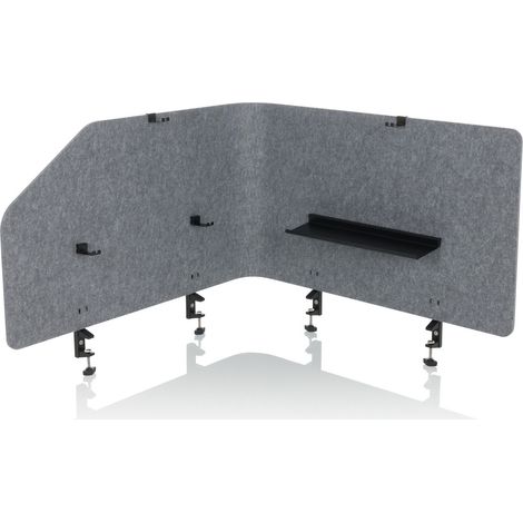 Cloison acoustique de bureau FLEXMIUT T TOP plastique / textile gris hjh OFFICE