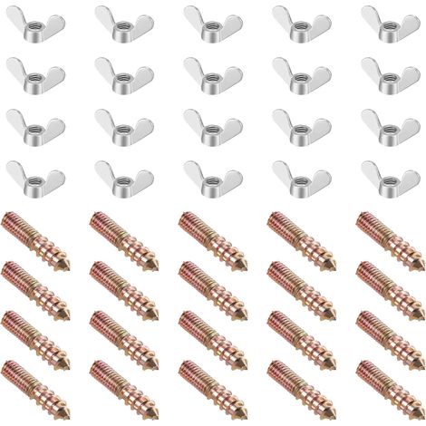 de 40 vis à oreilles de 6 mm avec filetage double en acier (1/5)