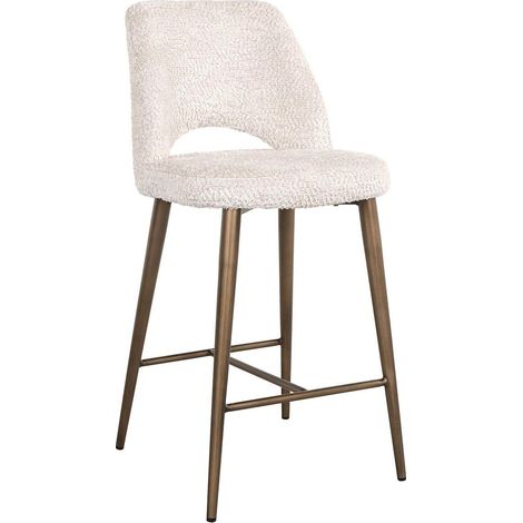 Tabouret de comptoir crème élégant - Cuivre et beige crème (1/5)