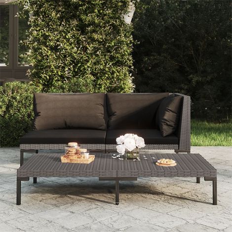 vidaXL Divano da Giardino con Cuscini in Polyrattan Mezzo Tondo (1/5)