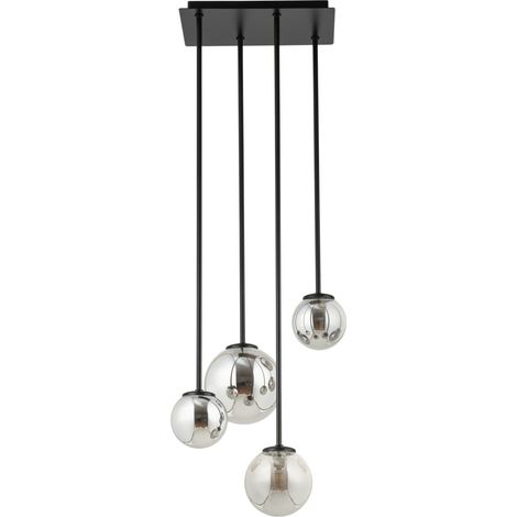 Suspension Tulia barre 4 globes verre gris G9 Sigma (1/2)