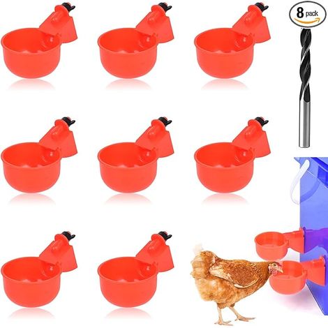 Automatic Chicken Drinker with Drill, DIY Automatic Chicken Drinker Kit, Automatic Poultry Drinker for Cups for Chicks, Quails, Ducks, Birds (1/5)