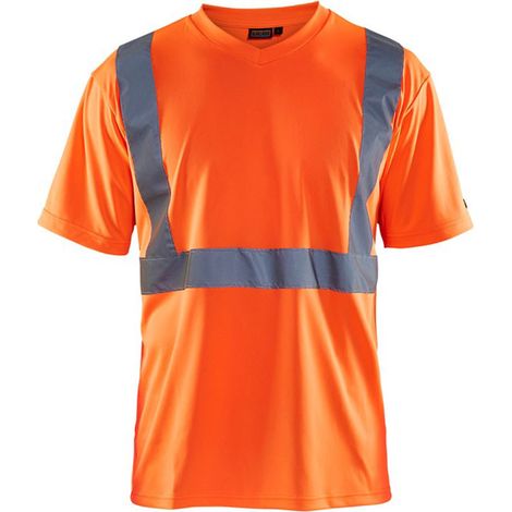 T-shirt de travail haute visibilité col V 3313 - Orange fluo S (1/4)