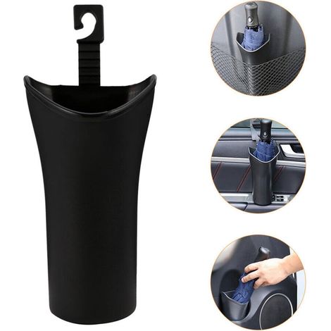 Support de rangement multifonctionnel en plastique pour voiture, porte-bouteilles et autres accessoires, organisateur de rangement pliable et étanche pour parapluie. (1/5)