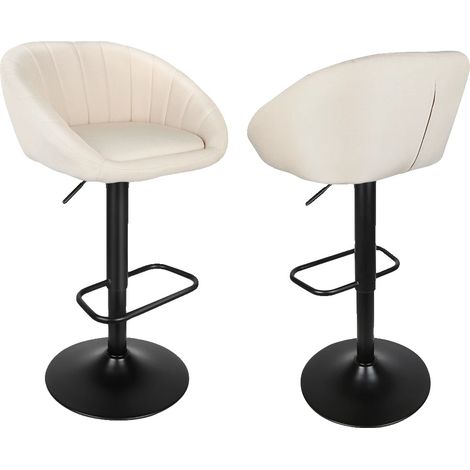 Taburete de bar, altura regulable, diseño minimalista moderno, color blanco. (1/2)