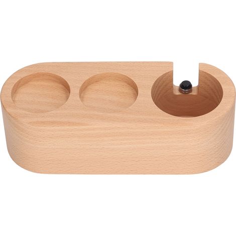Kaffeefilterhalter aus Holz mit 3 rutschfesten Löchern, Tamperständer, Tamperstation aus Holz, 51 mm/2 Zoll Sockel (1/5)