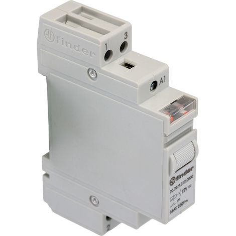 Finder 20 Relais de puissance 1 NF, 1 NO, bobine 12V c.c. Rail DIN 5W ( Prix pour 1 )