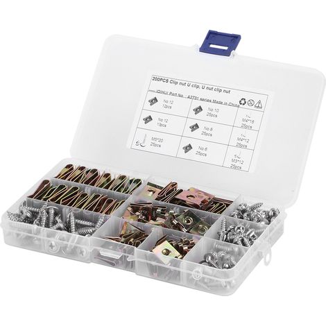 Attaches de garniture intérieure U-Clips 6/8/10/12, assortiment de fixations avec vis en acier inoxydable (1/5)