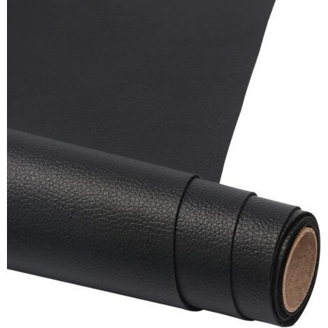 Parche de reparación de 50 x 137 cm - Rollo adhesivo de cuero sintético - para sofás, bolsos, chaquetas, asientos de coche, muebles de cuero, restauración - Negro (1/4)