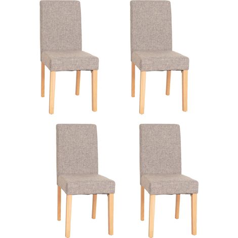 Set 4x sedie Littau tessuto soggiorno cucina sala da pranzo 43x56x90cm grigio piedi chiari