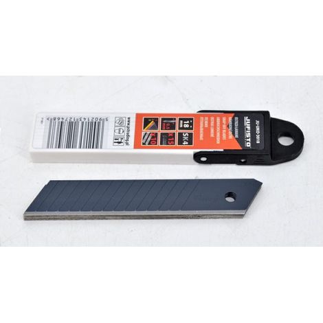 Juego de 10 cuchillas de repuesto Jufisto de 18 mm con filo segmentado, acero SK4 y afilado trifásico para cortes precisos y duraderos en múltiples materiales