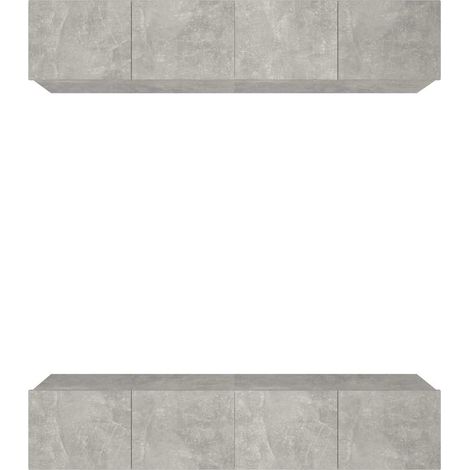 Meubles TV 4 pcs, Étagère TV, Meuble de Salon, Gris béton 80x30x30 cm Bois d'ingénierie OIB7919E (1/5)