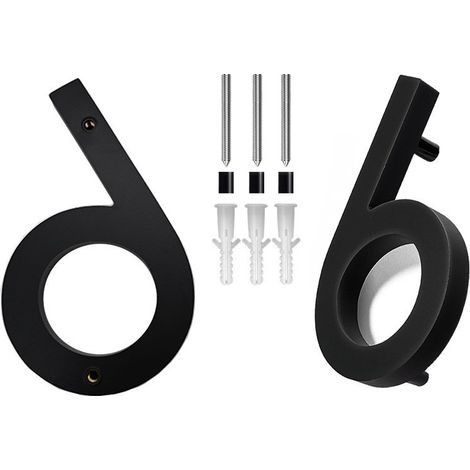 Kindfiber OÜ-Numéro de Maison Chiffre Moderne Extérieur 6",  Noir Rue Metal Personnaliséeo de maison et Numéro de Boite aux Lettres pour Maison Appartement Hôtel (1/5)