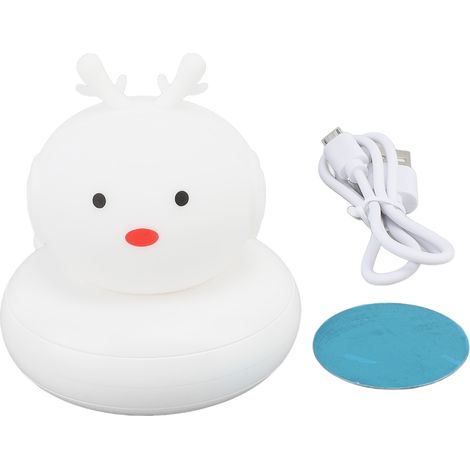 Veilleuse enfant lumineuse et colorée en silicone rechargeable, lampe cerf mignonne, décoration de chambre à coucher, type à ventouse magnétique (1/5)