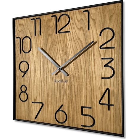 Reloj de pared de madera cuadrado de 40 cm (1/5)