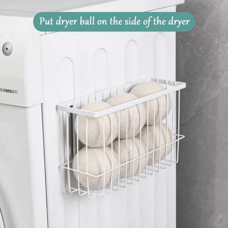 Support Magnétique pour Boules de Séchage - Bac à Peluches en Métal pour Buanderie, Rangement pour Boules de Séchage en Laine, (1/5)